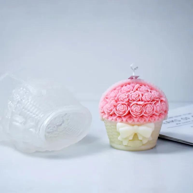 1 Pcs Large Handmade Butterfly Knot Rose Blue Silicone Mold Flower DIY Chocolate Candy Molds Cake Decor Candle Soap Mould