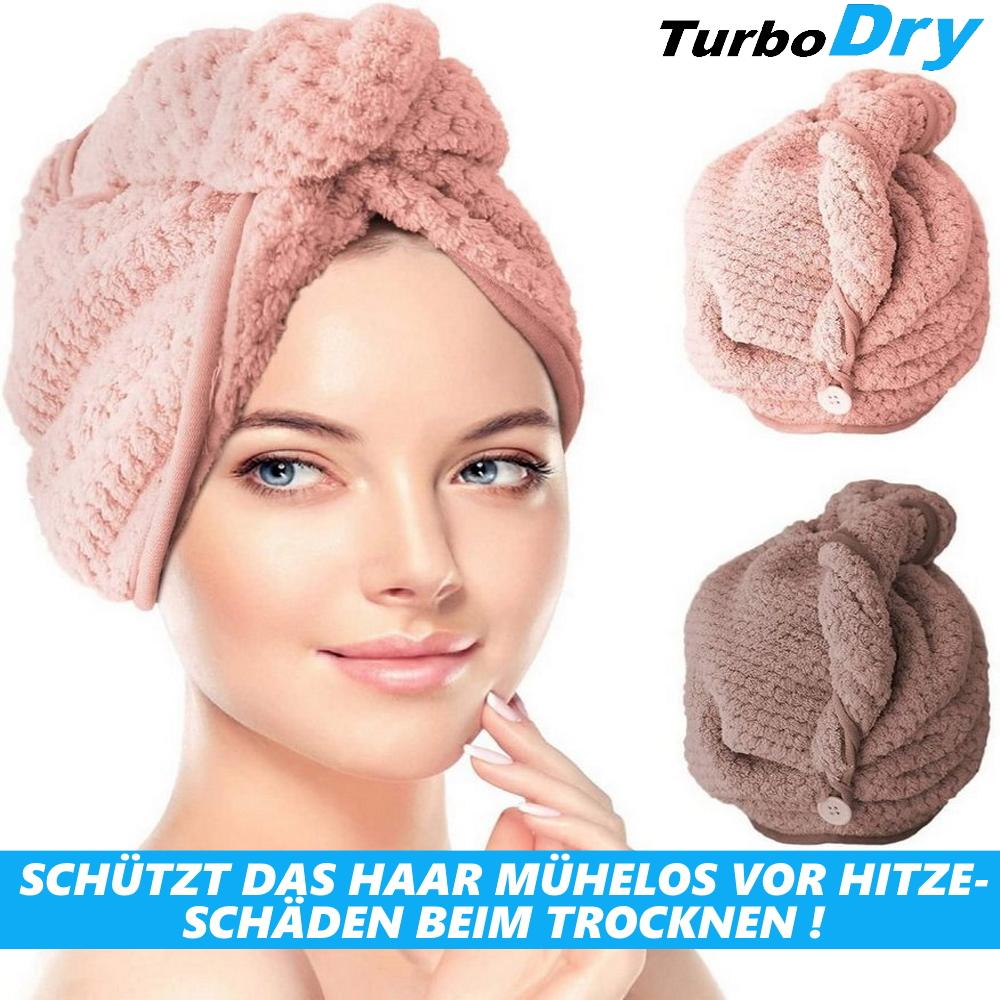 Ručník TurboDry s turbanem a knoflíkovou hlavou, 2 ks v balení