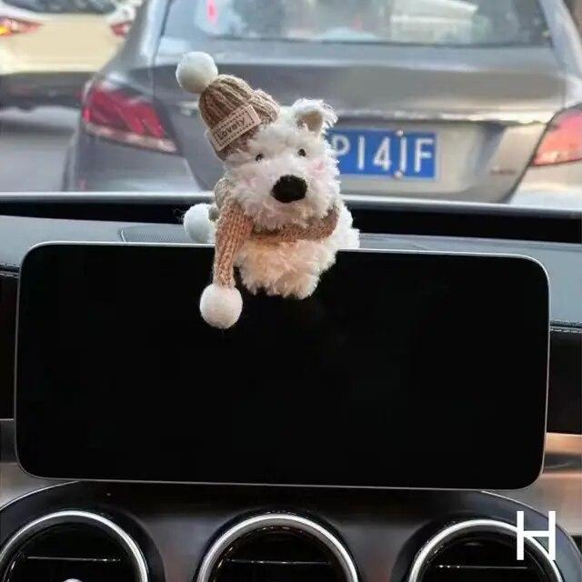 Cute Dog Car Wiper Doll Personalized Car Plush Doll Decoration Creative Gift Car Interior Decoration Accessories