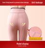 Plus Size Women's High Waist Fleece-Lined Silk Cotton Stirrup Leggings for Winter