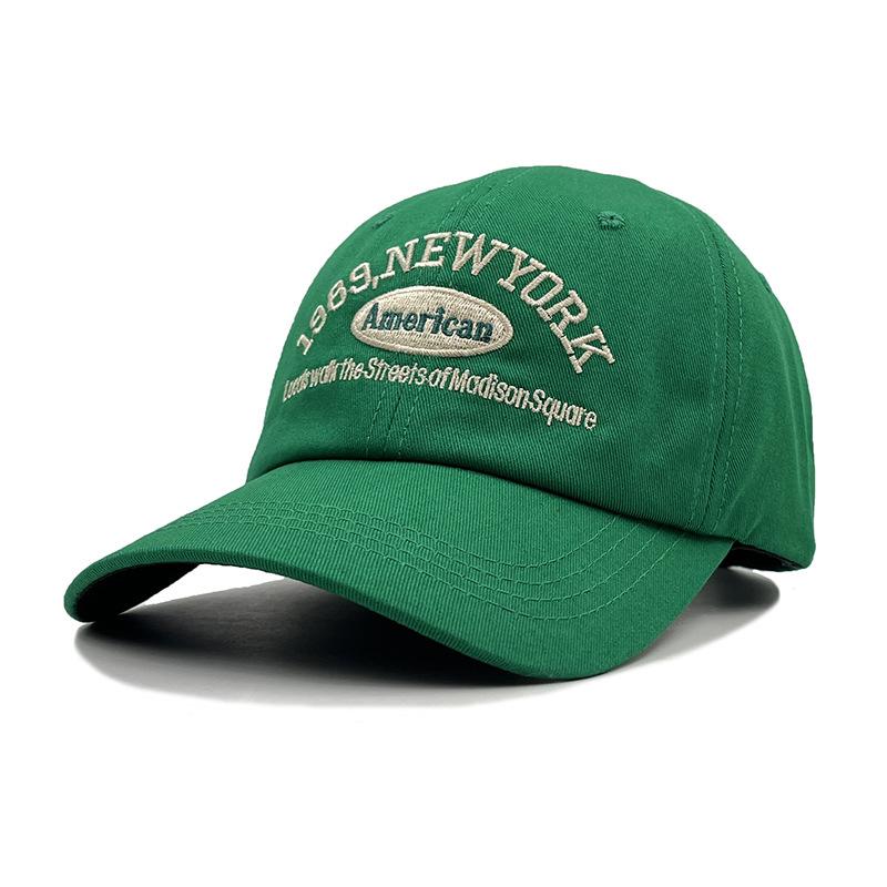 Vintage American Letter Embroidery Cap Men'S And Women'S Casual Versatile Bent Baseball Cap Men'S