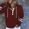 Women's Pullover Hoodies Tops Casual Button Down Long Sleeve Pocket Sweatshirts