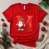 Christmas SantaAlphabet Letter Print T-shirt Short Sleeve Crew Neck Casual Top Kids Festive Holiday Women's Clothing Top