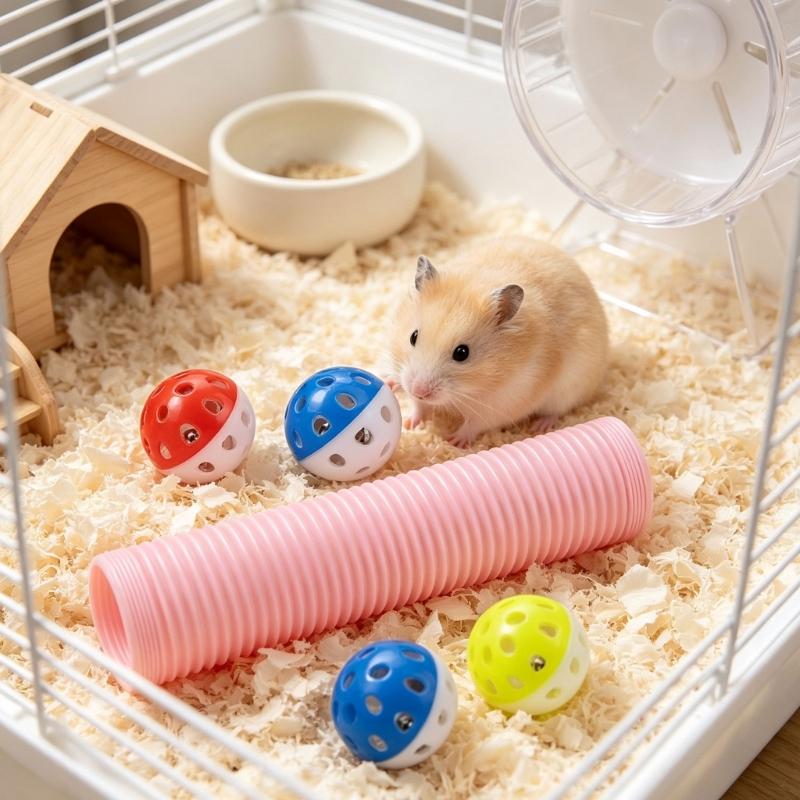 Hamster Crawl Tunnel for Small Animals, Flexible Plastic Tube for Indoor Burrowing Activity, Covered Rest Space and Habitat Enrichment Use