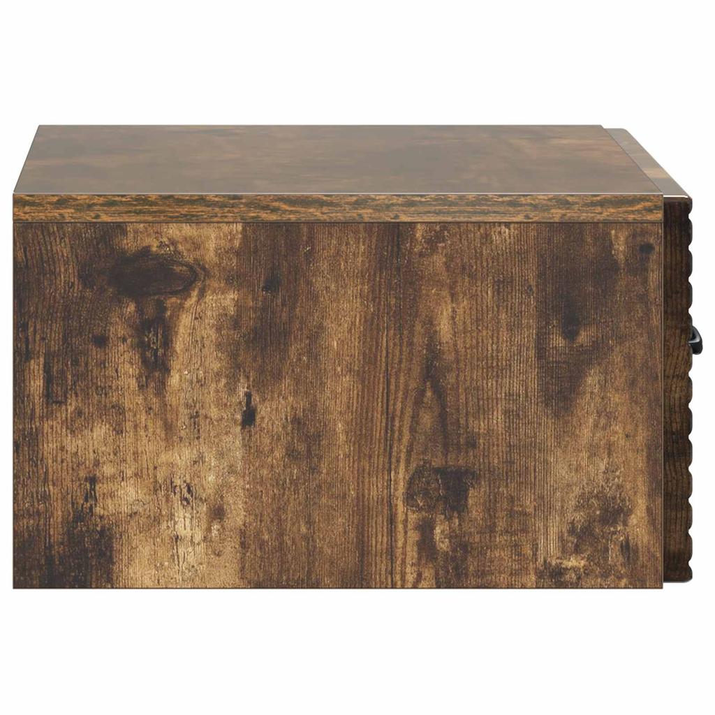 Wall Mounted Nightstand Smoked Oak 49 x 34.5 x 20 cm