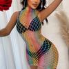 Sex Underwear Foreign Trade New Rainbow Sexy Sex Net Clothes Foreign Trade Color Temptation Perspective