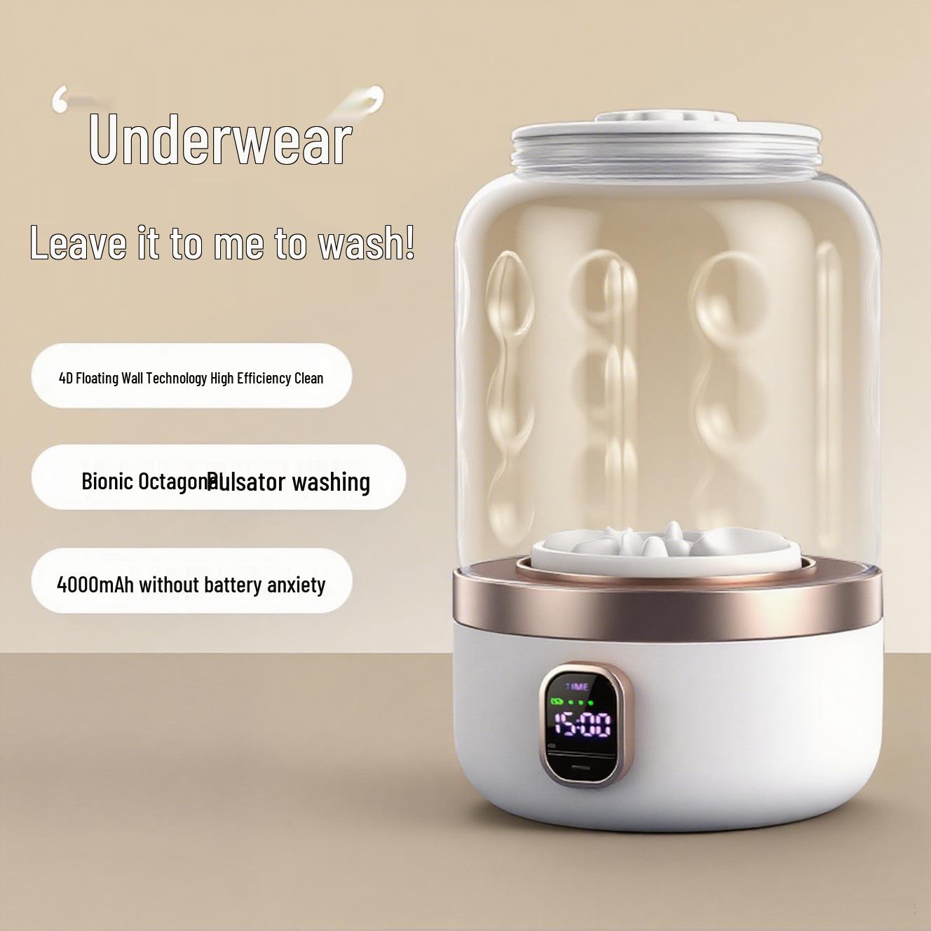 Portable Mini Baby Underwear Washer - Wireless, No Installation Needed