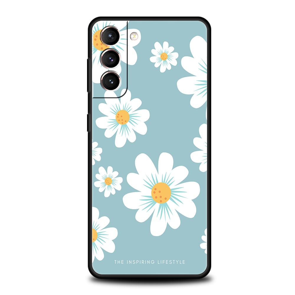 Summer Daisy Sunflower Floral Flower Case for Samsung Galaxy S24 S23 S22 S20 S21 FE Ultra S24 S23 S10 S10E S9 Plus Phone Cover