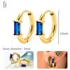 925 Silver Ear Buckles Fashion Hoop Earrings Dark Blue Crystal Pendant Gold Earrings High Women's Jewelry Luxury Gifts