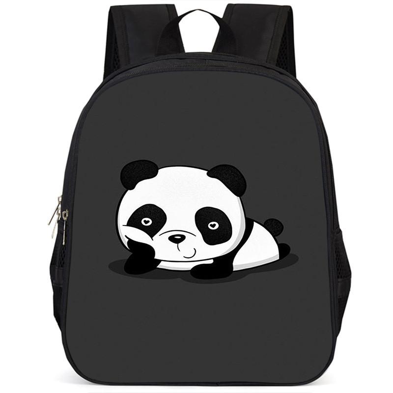 Spacious 15 Inch Panda Backpack For Elementary Kids Lightweight Oxford Cloth
