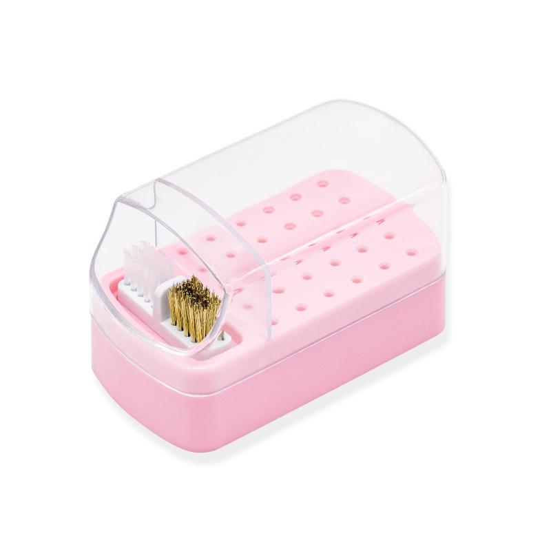Nail Art Multifunctional Storage Box - 30-Slot Grinding Head & Brush Display Organizer