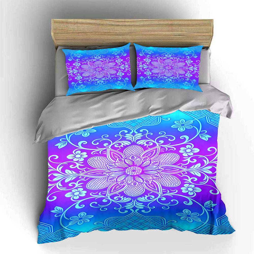 Mandala with floral motifs. Bedding sets Duvet cover sets Duvet covers Pillowcases(1* Duvet Cover 2* Pillowcases without duvet insert)