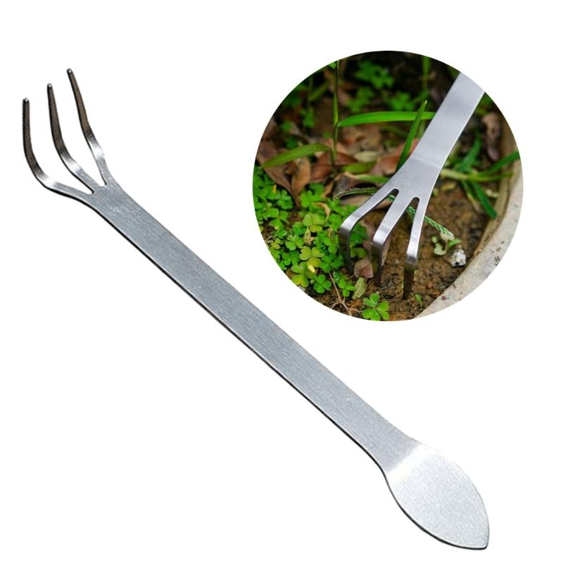 1/2Pcs Multifunctional Stainless Steel Bonsai Rakes 3 Prong Root Rakes for Soil Loosening and Transplanting Garden Tool