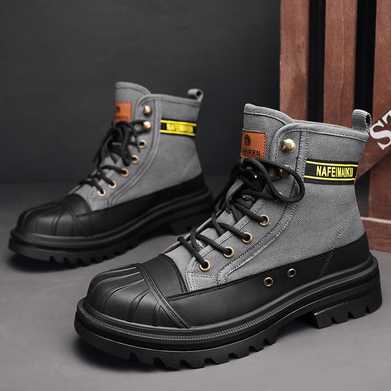 Fashion CYYTL Mens Boots Canvas New In Winter Casual Shoes Luxury Ankle Platform Hiking Safety Motorcycle Chelsea Tactical Cowboy Combat