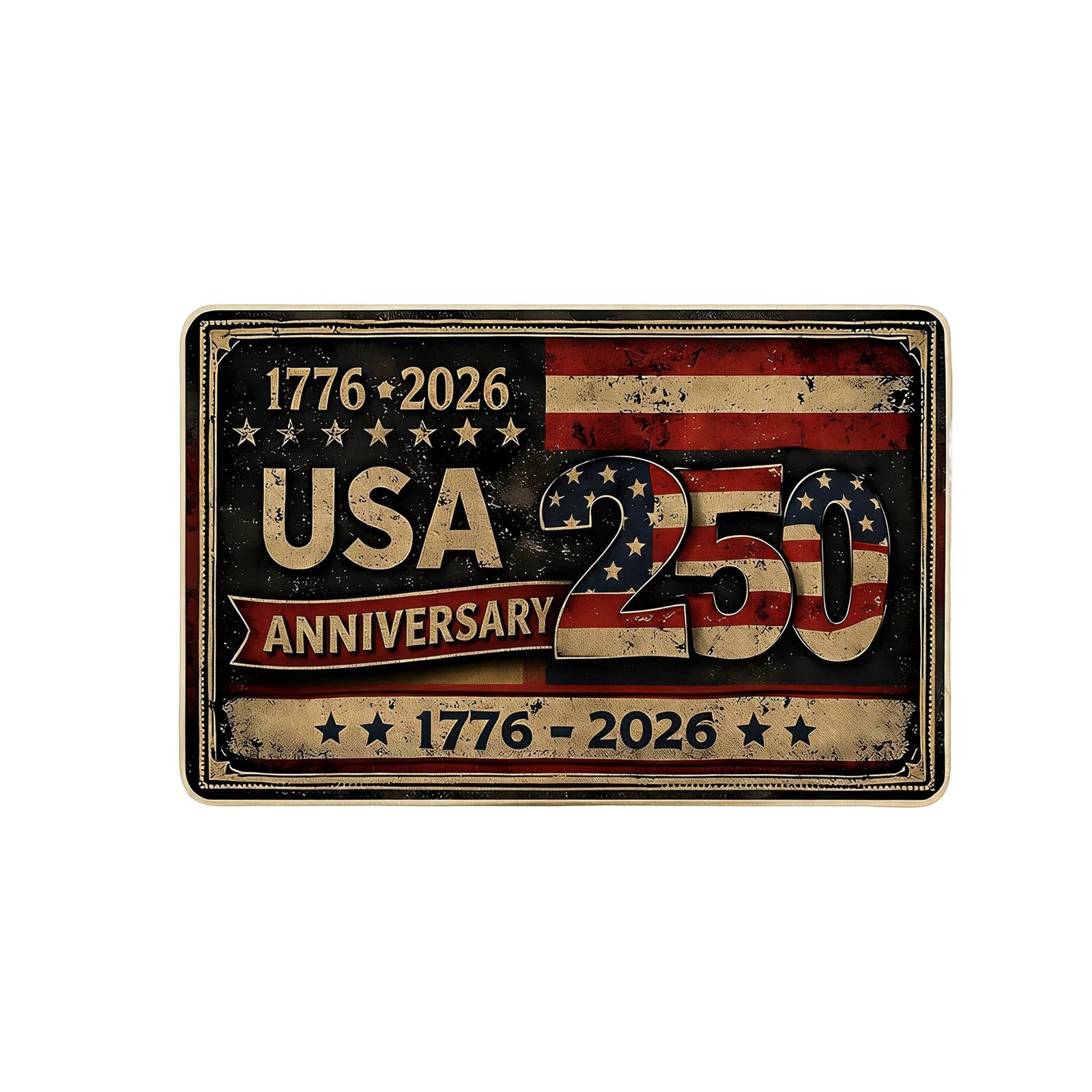 250th Anniversary Of Independence Day Rug, Patriotic USA Flag Area Carpet,Decor Rug For Living Room Bedroom Entryway One Size