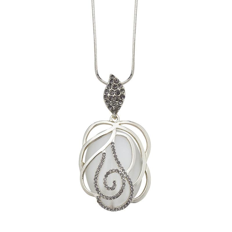 Chain Long Sweater Rose Shaped Necklace Jewelry Ladies Accessories Pendant Gift