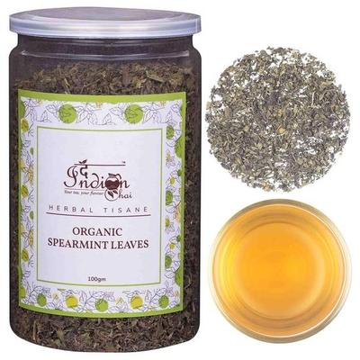 The Indian Chai Organic Spearmint Tea |Relieves Stress|Herbal Tea|Caffeine Free|Loose Leaves-100 Gram