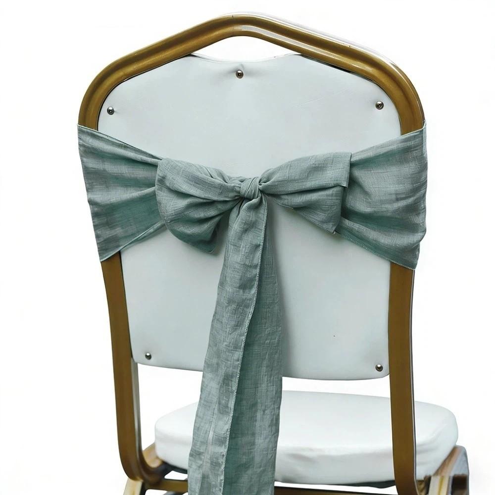 2Pcs Rustic Chair Sashes Cheesecloth Tulle Chair Cover Chair Decorative Bows Wedding Decoration
