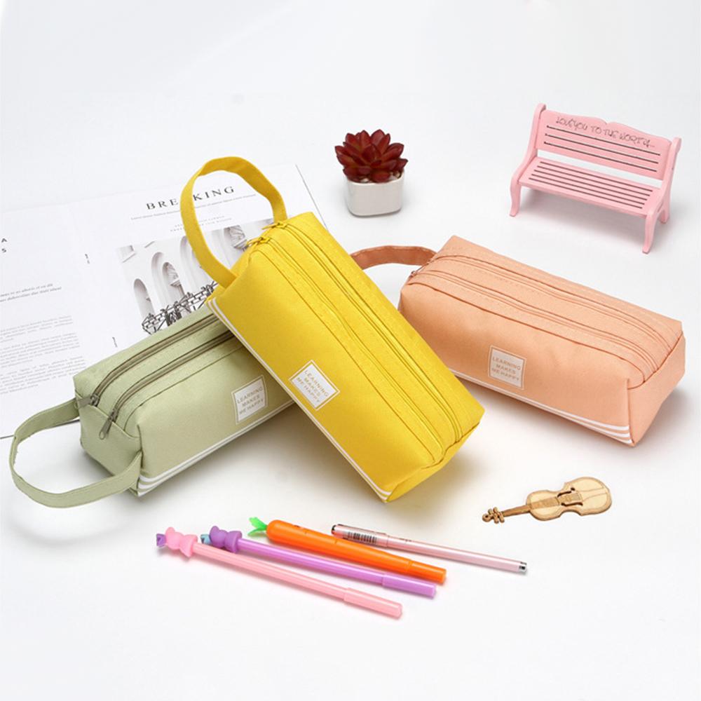 Penbag Colorful Large Capacity Pencil Cases Korea Fabric Pen Box Pouch Case School Office Stationary Supplies Women Cosmetic Bags