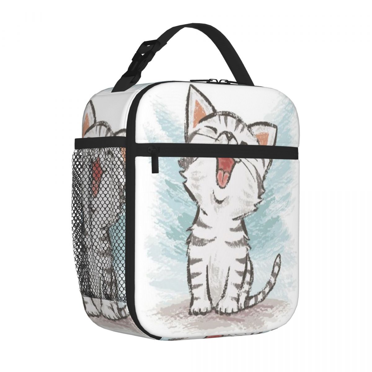 Bestselling American Shorthair Happy Compact Style Neoprene Lunch Bag Elementary School Thermal Tote One Size