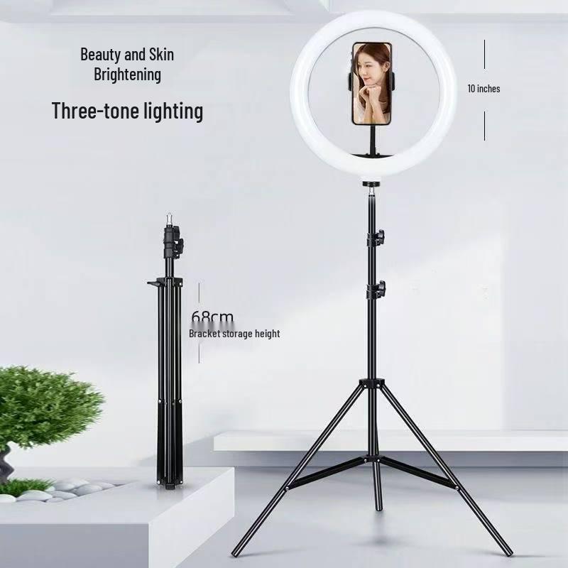 Integrated Mobile Streaming Tripod & Selfie Stick with Fill Light