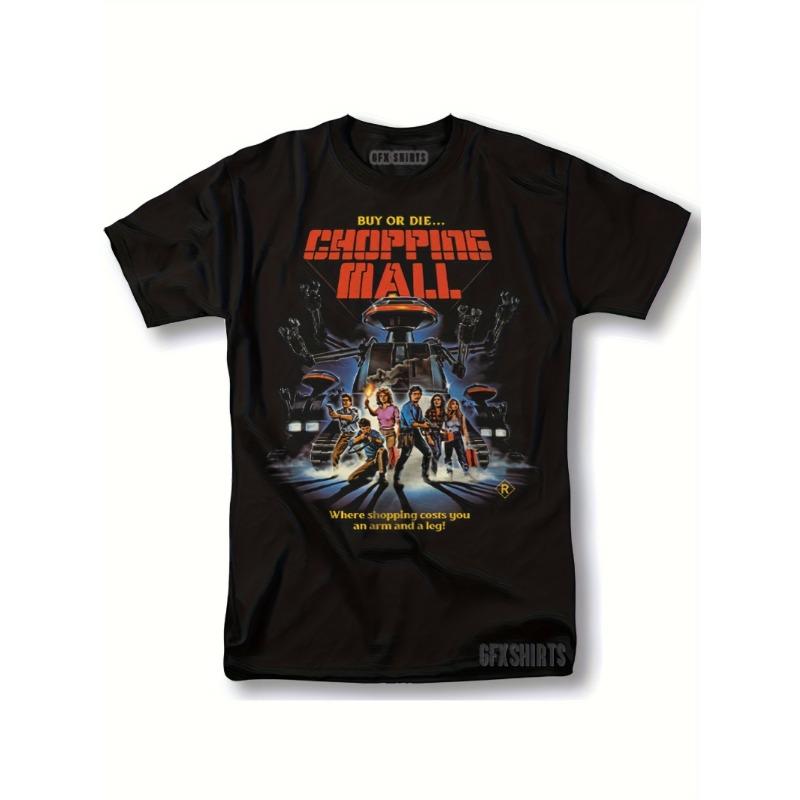 New Unisexs Horror Pattern Tshirt Shopping Center Design With Blood Splashing 80s To 90s Pattern Tshirt Kawaii Clothing Top