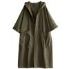 Spring New Literary Loose Large Size Knee Long Big Pocket Trench Coat Women's Hooded Commuter Casual