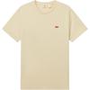 Levis Loose Casual Simple Logo Ribbed Round Neck Short Sleeve T-Shirt Unisex Tops Light-Brown 002U3-0003