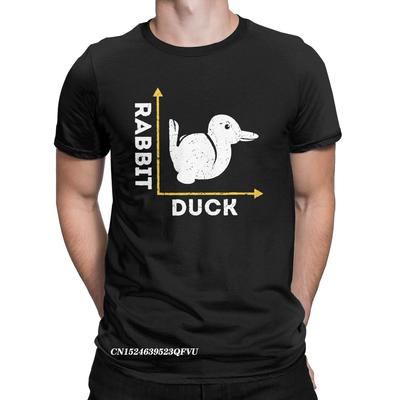 Cotton Brain Teaser Duck Rabbit Optical Illusion Duck Or Rabbit T-Shirts Men Amazing Pure Cotton Tees Tshirt Original Clothing