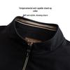 Dancing with Wolves Men's Casual Windproof Jacquard Ribbed Stand-Up Collar Jacket