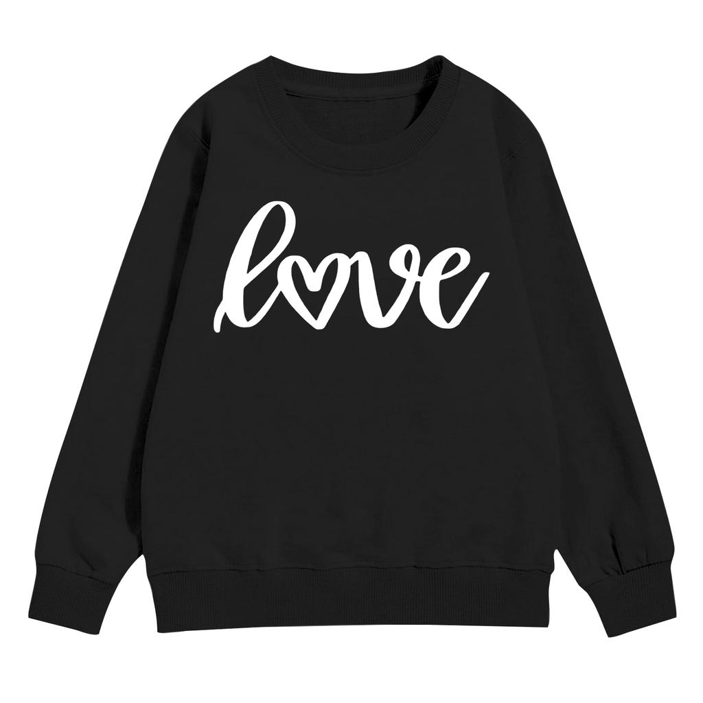 Kinder Langarm Lockerer Pullover Buchstabenaufdruck Rundhals Sweatshirt