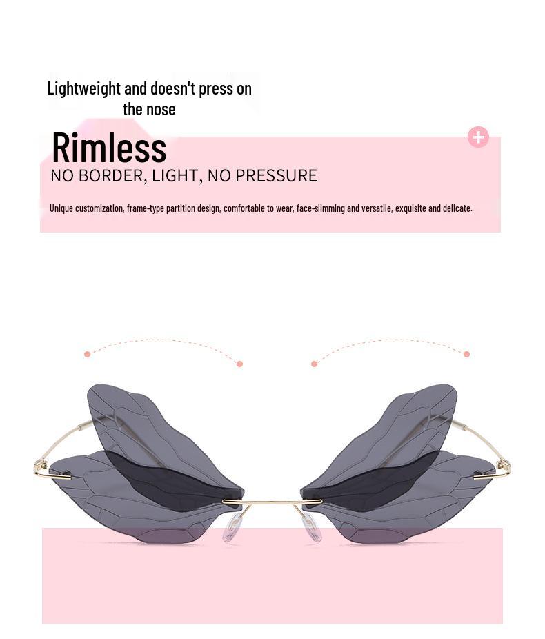 2024 Trendy Frameless Dragonfly Gradient Sunglasses for Women