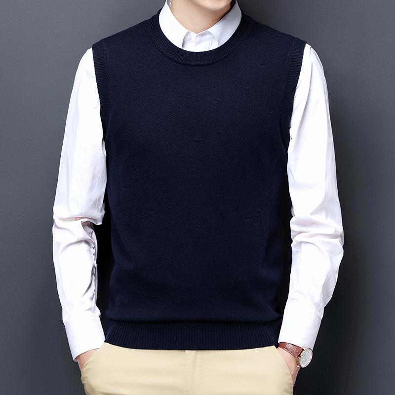 Men S Sleeveless Knit Vest Wool Blend Casual Pullover Sweater