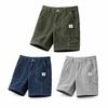 Herren Vintage Cord Cargoshorts, Modische Mehrzwecktaschen Gesticktes Etikett Lässige Kurzhosen
