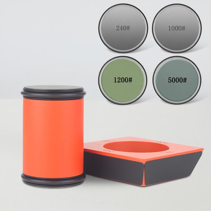 Rolling Blade Sharpener Set 15/18/20/22° Four Angles Non-slip Base Diamond Grinding Disc Jade Fine Sharpening Kitchen Sharpenin