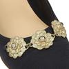 Excellent CHANEL pumps Camellia COCO Mark Rhinestone Wedge Sole black 37 G28002 Used
