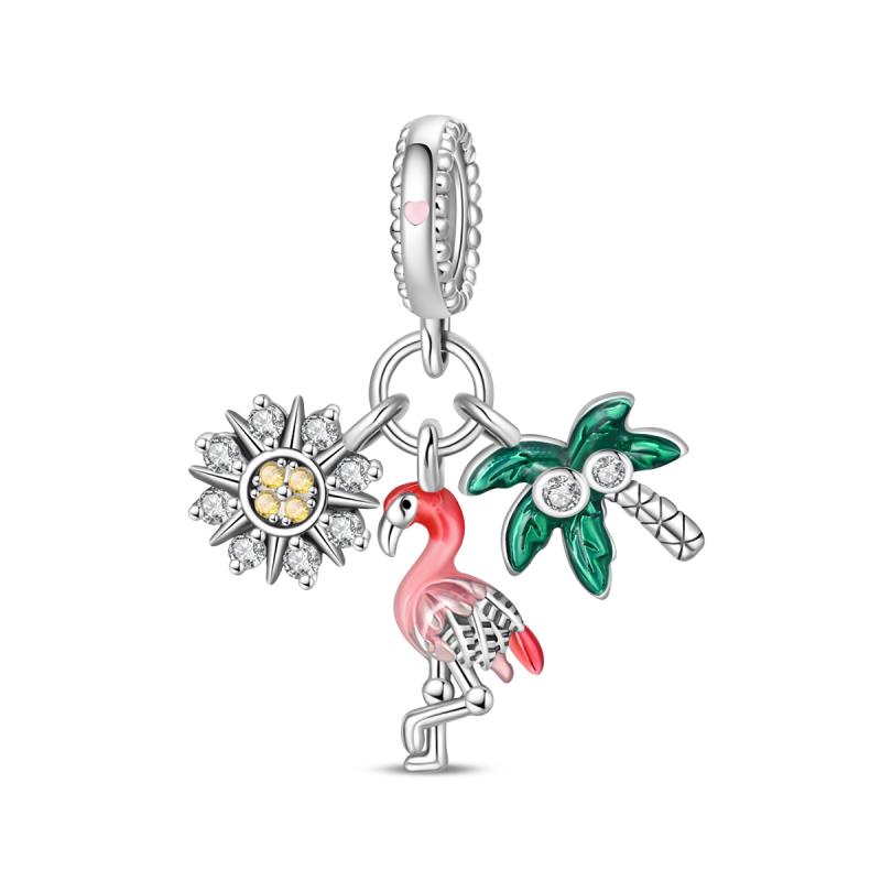 Ciondolo con Perle di Rame Charm Scintillante in Zircone Vari Stili Originale Bracciale da 3 Mm Gioielli Raffinati da Donna
