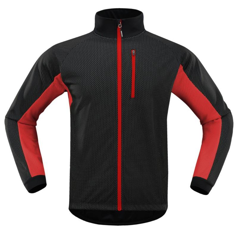 Veste d'hiver pour cyclisme homme Coupe-vent Thermique Doublure polaire Vêtements d'extérieur Vélo de route VTT