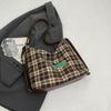Large Capacity Backpack Women's Commuter Bag Plaid Tote Bag Cartoon Dog Shoulder Bag