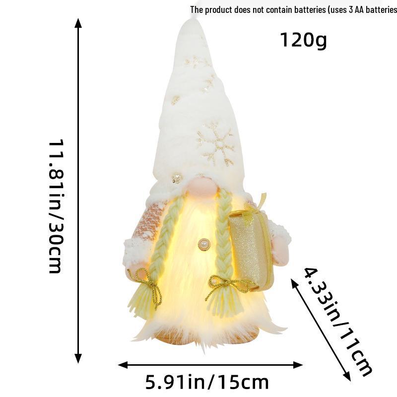 Plush No-Face Doll with Lights: Christmas Sequin Rudolph Decoration