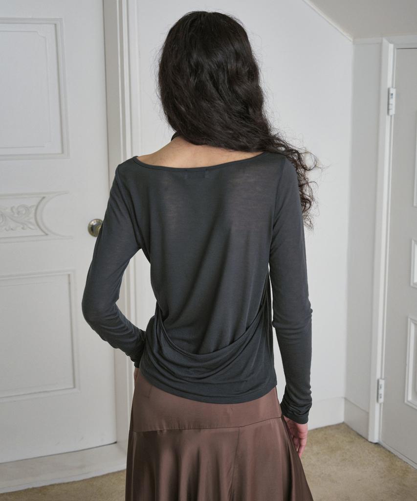 Simeteuligpeosenteu Halter Layered Long Sleeve / Charcoal