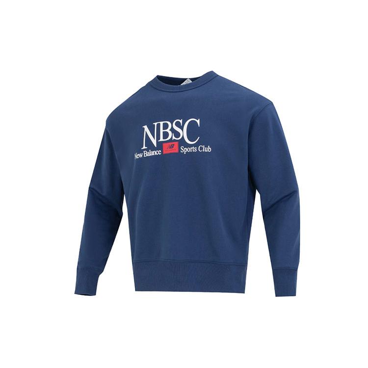 Мужская спортивная толстовка New Balance NBSC с круглым вырезом, синяя AMT31556-NNY M