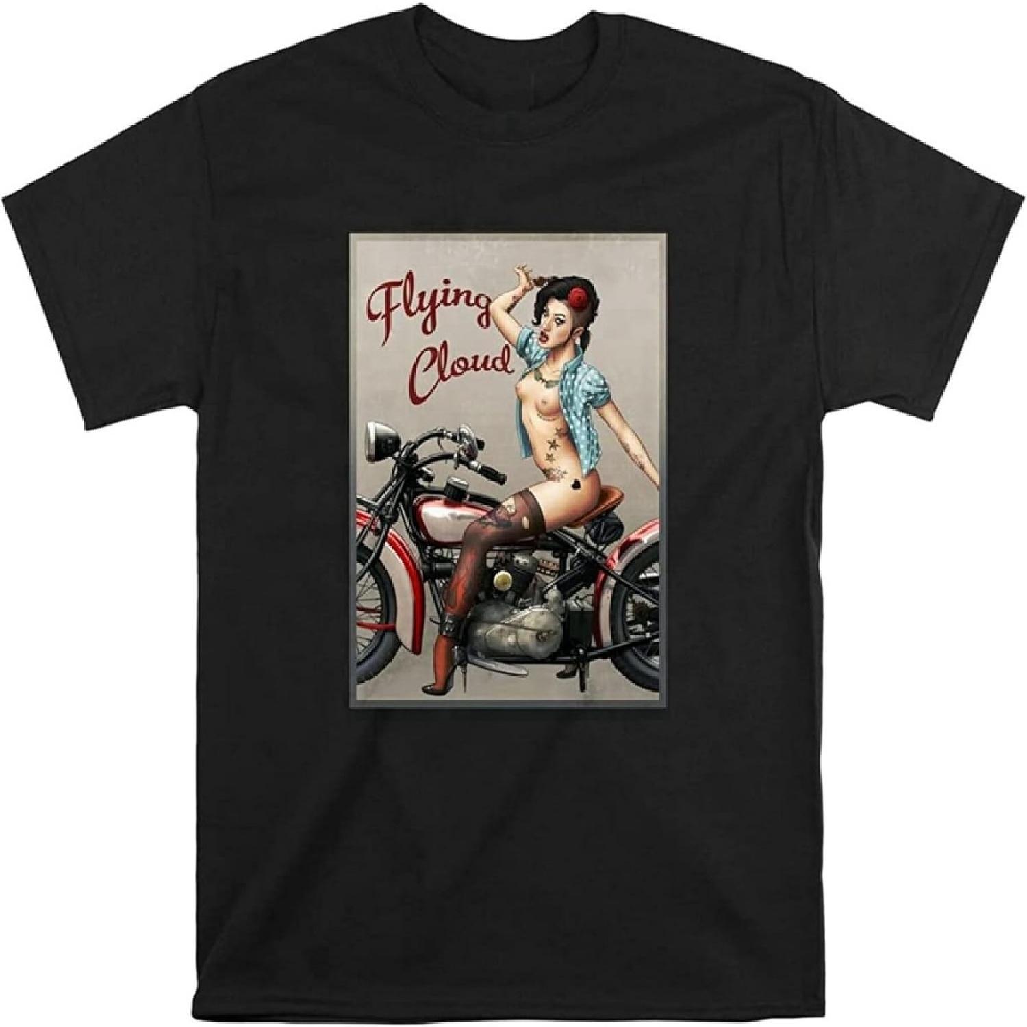 ALL NONE Sexy Tattooed Motorcycle Flying T-Shirt T Shirt Men Tshirt S