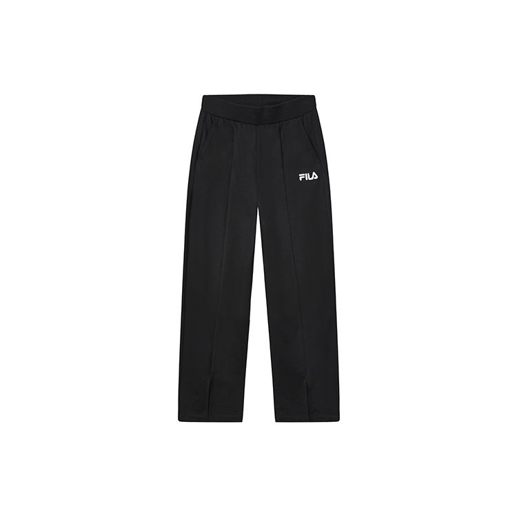 FILA Solid Color Loose Fit Knit Casual Pants Women bottoms Black F11W319606F-BK