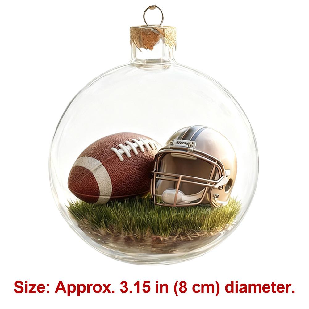 Bolas de Navidad Transparentes de 8CM Escenas Deportivas en Miniatura Ultrarrealistas Colgantes de Bolas Colgantes Para Decoraciones de Fiesta Colgantes de Árbol de Navidad