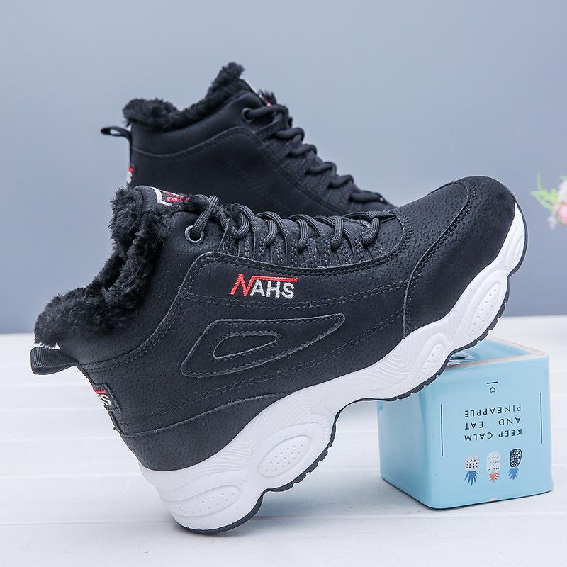 Winter new ins velvet dad sports trendy shoes student high-top warm cotton shoes