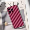 Burgundy White Stripe pattern Phone Case For iPhone 17,16,15,14,13,12,11 Plus,Pro Max,XS,Soft Black Cover