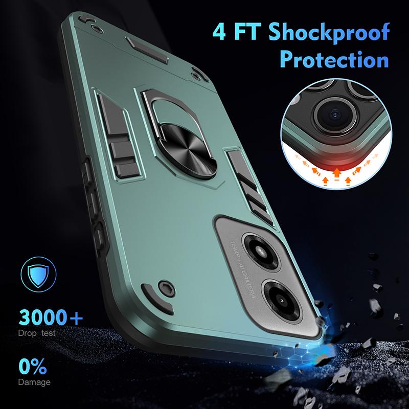 Shockproof Hard Armor Cover Case For Motorola Moto G04 G13 G14 G20 G23 G24 G30 G31 G32 G34 G35 Car Magnetic Ring Holder Cover