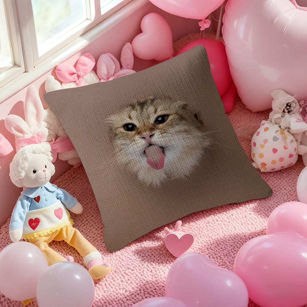 CuteNaughty Cute Cats Dogs Pillow Case Antidustmite Pillowcase Invisible Zipper Silky Short Plush Sofa Cushion Cover