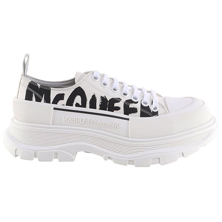 Alexander McQueen Tread Slick Low top Platform Shoes Men's White 682421W4RQ29356